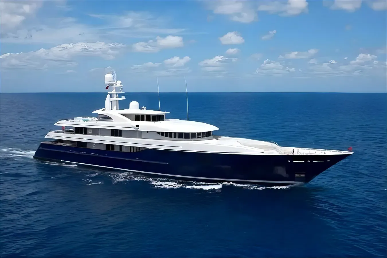 Archimedes yacht, a 222 ft Feadship luxury superyacht underway, 67.75 meters, built in 2008, 2018.