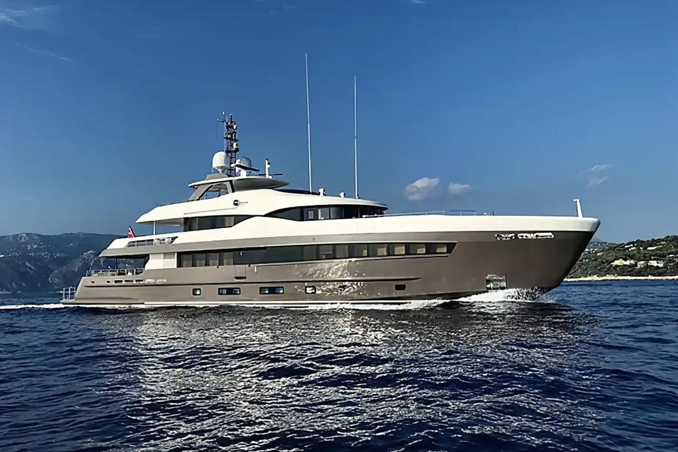 Ares yacht, a 139 ft Heesen luxury superyacht underway, 42.4 meters, built in 2014.