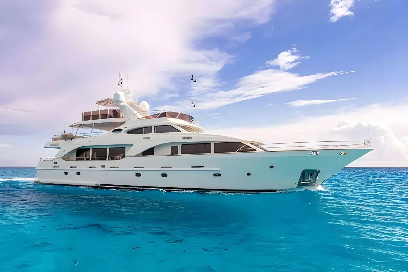 Artemis yacht, a 99 ft Benetti luxury superyacht underway, 30.2 meters, built in 2007, 2018.