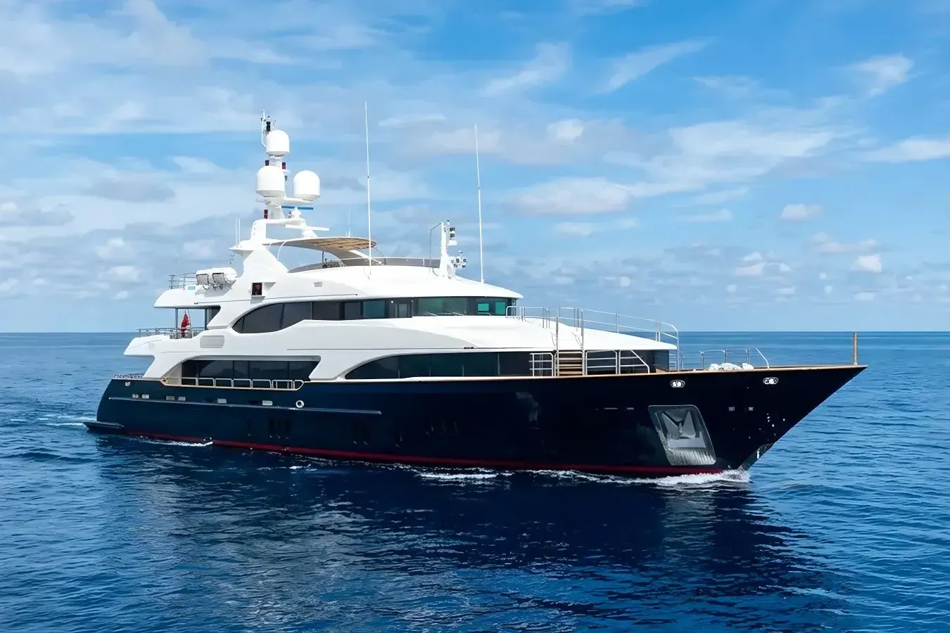 Arthur's Way yacht, a 143 ft Benetti luxury superyacht underway, 43.6 meters, built in 2007, 2022.