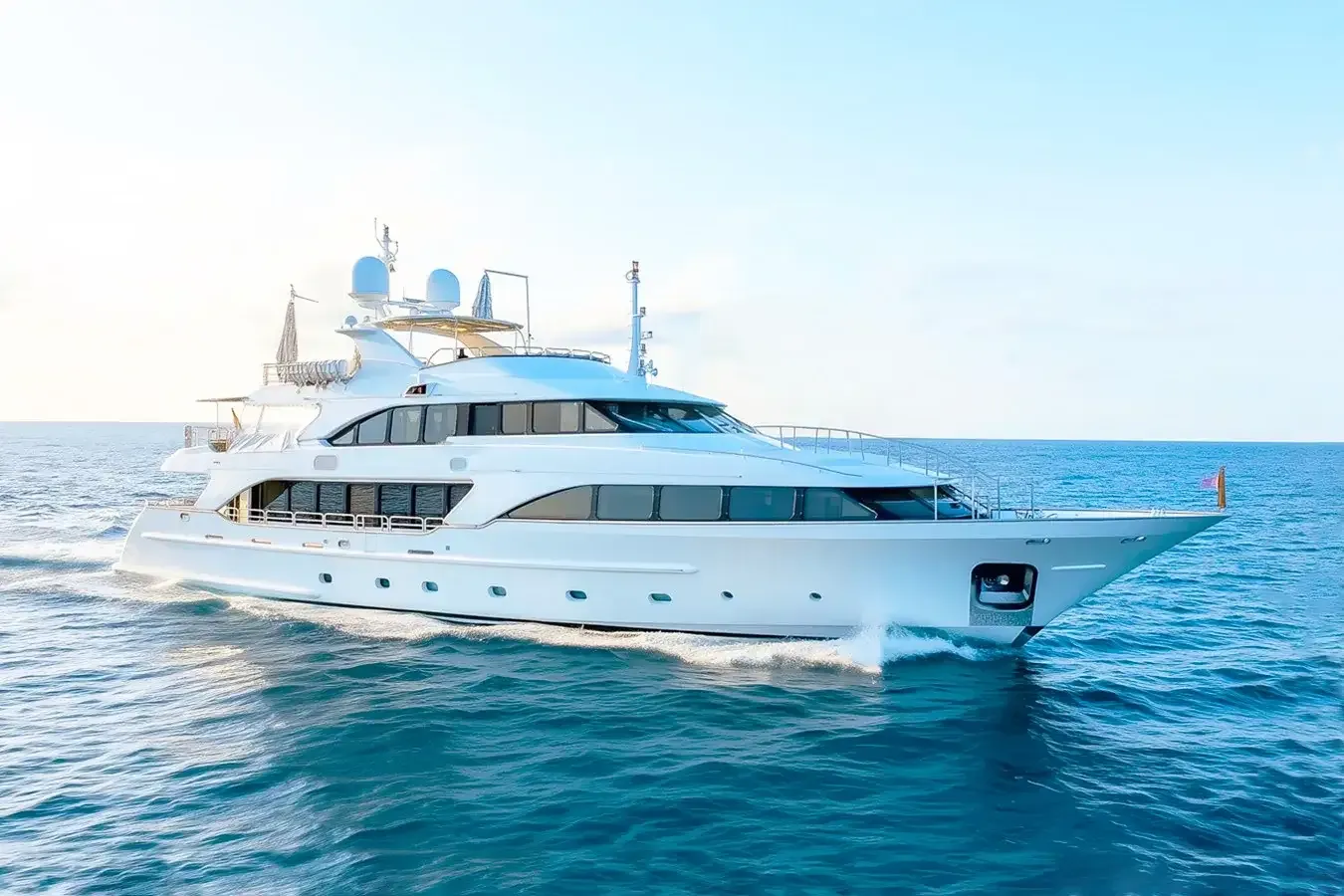 Arthur's Way yacht, a 120 ft Benetti luxury superyacht underway, 36.58 meters, built in 2008, 2018.