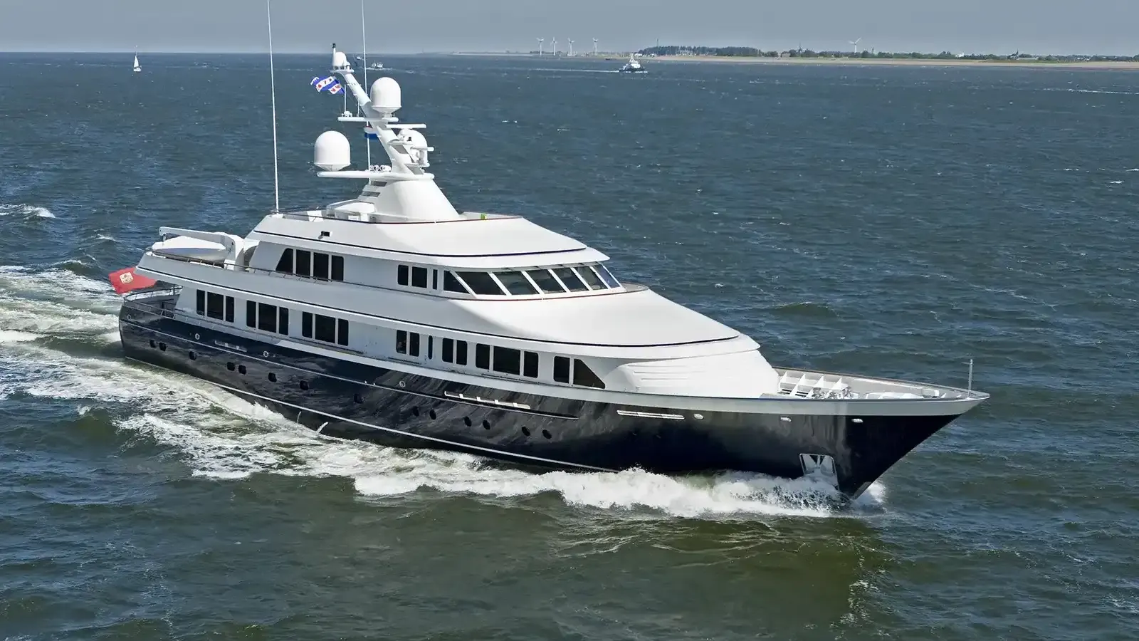 Aurora yacht, a 164 ft Feadship luxury superyacht underway, 50 meters, built in 1992, 2022.