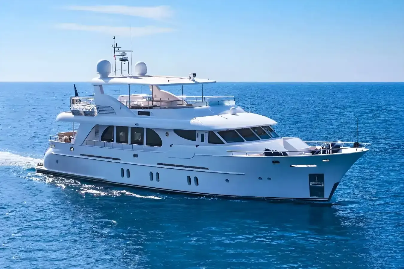 Aysha yacht, a 87 ft Timmerman Yachts luxury superyacht underway, 26.7 meters, built in 2012, 2024.