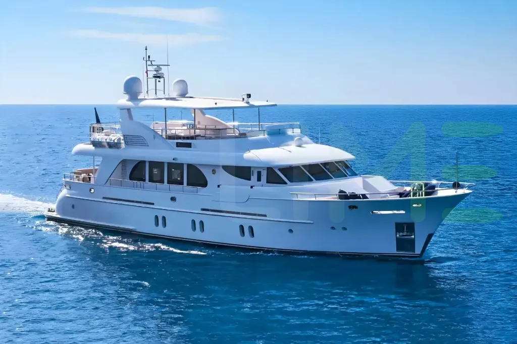 White Aysha yacht for sale and price, showing the details and features of the interior and exterior available for purchase from LIME Yachts and Brokerage located in Fort Lauderdale Florida.