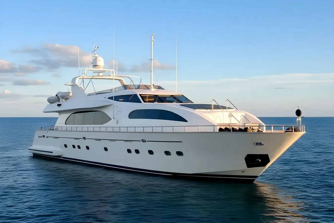 Balkan yacht, a 102 ft Falcon Italy luxury superyacht underway, 31.09 meters, built in 2007, 2017.