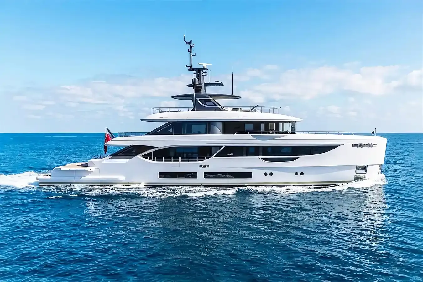 Baya yacht, a 112 ft Benetti Yachts luxury superyacht underway, 34.36 meters, built in 2025.
