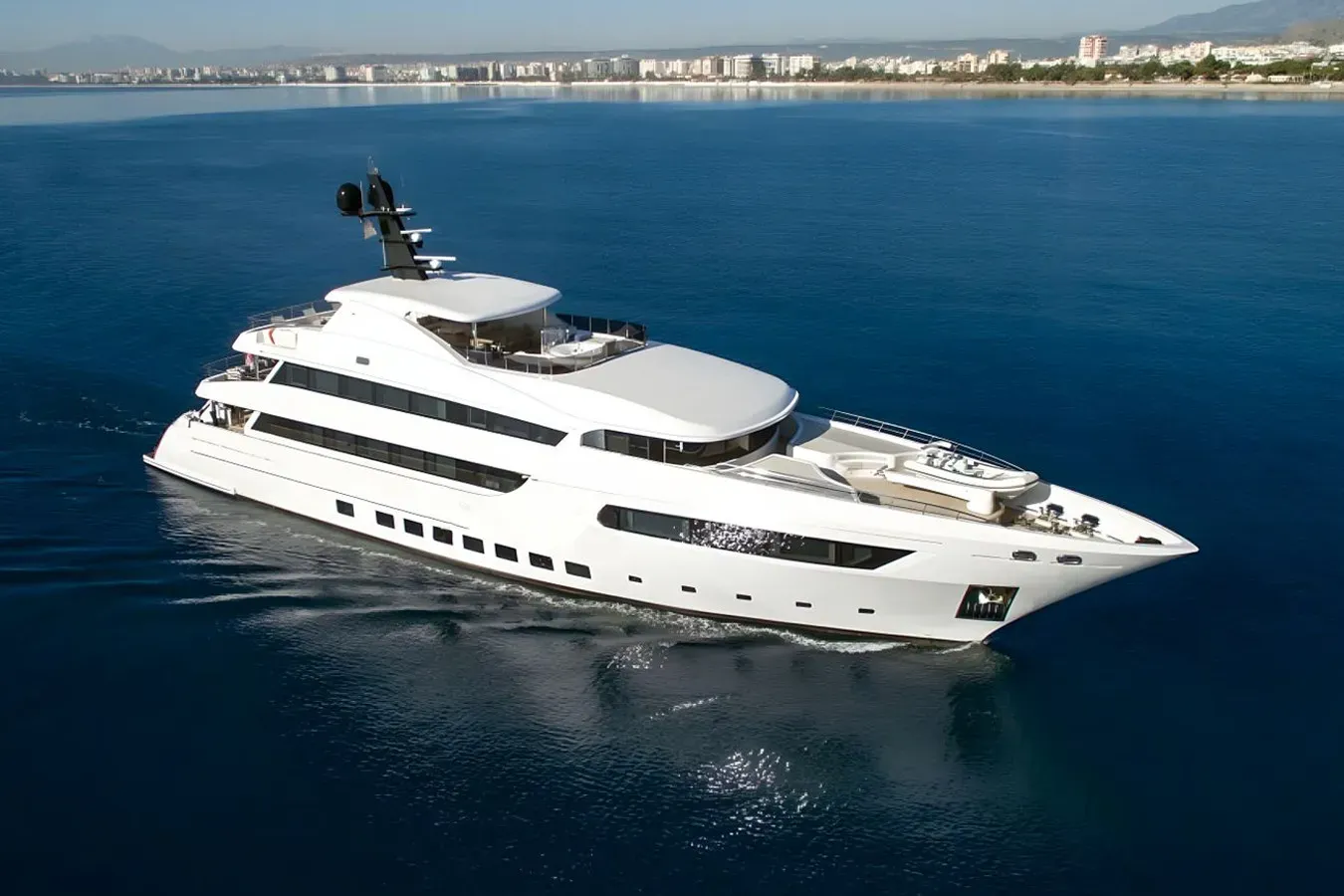 Bebe yacht, a 154 ft Vos Marine luxury superyacht underway, 47 meters, built in 2015.