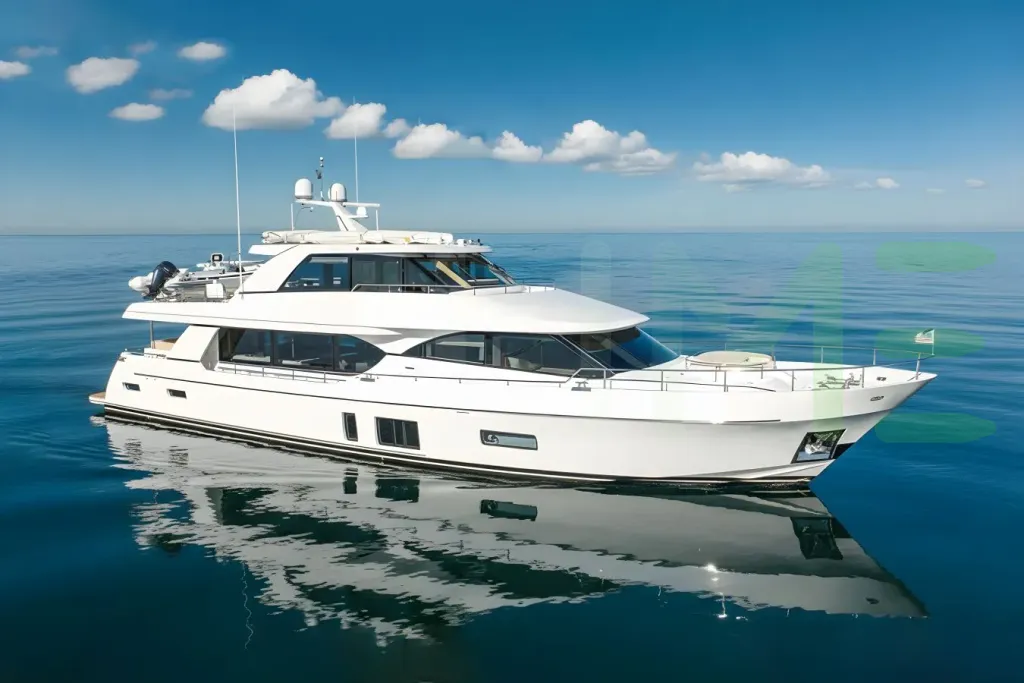 White Bella Lisa yacht for sale and price, showing the details and features of the interior and exterior available for purchase from LIME Yachts and Brokerage located in Fort Lauderdale Florida.