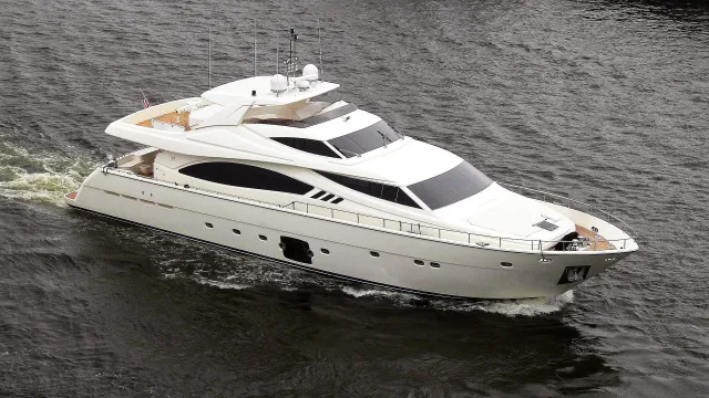 Besame yacht, a 100 ft NorthStar luxury superyacht underway, 30.48 meters, built in 2002, 2023.