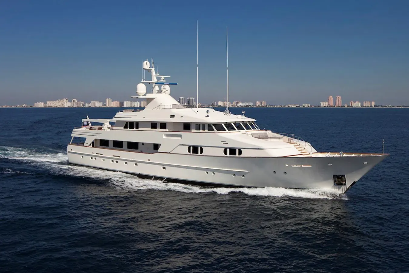 BG yacht, a 153 ft Feadship luxury superyacht underway, 46.9 meters, built in 1990, 2022.
