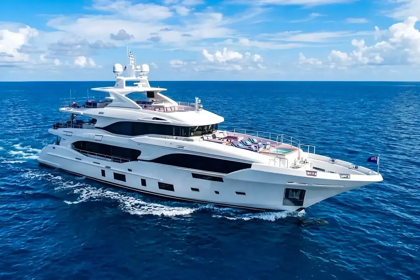 Big Five yacht, a 116 ft Benetti Yachts luxury superyacht underway, 35.5 meters, built in 2019.
