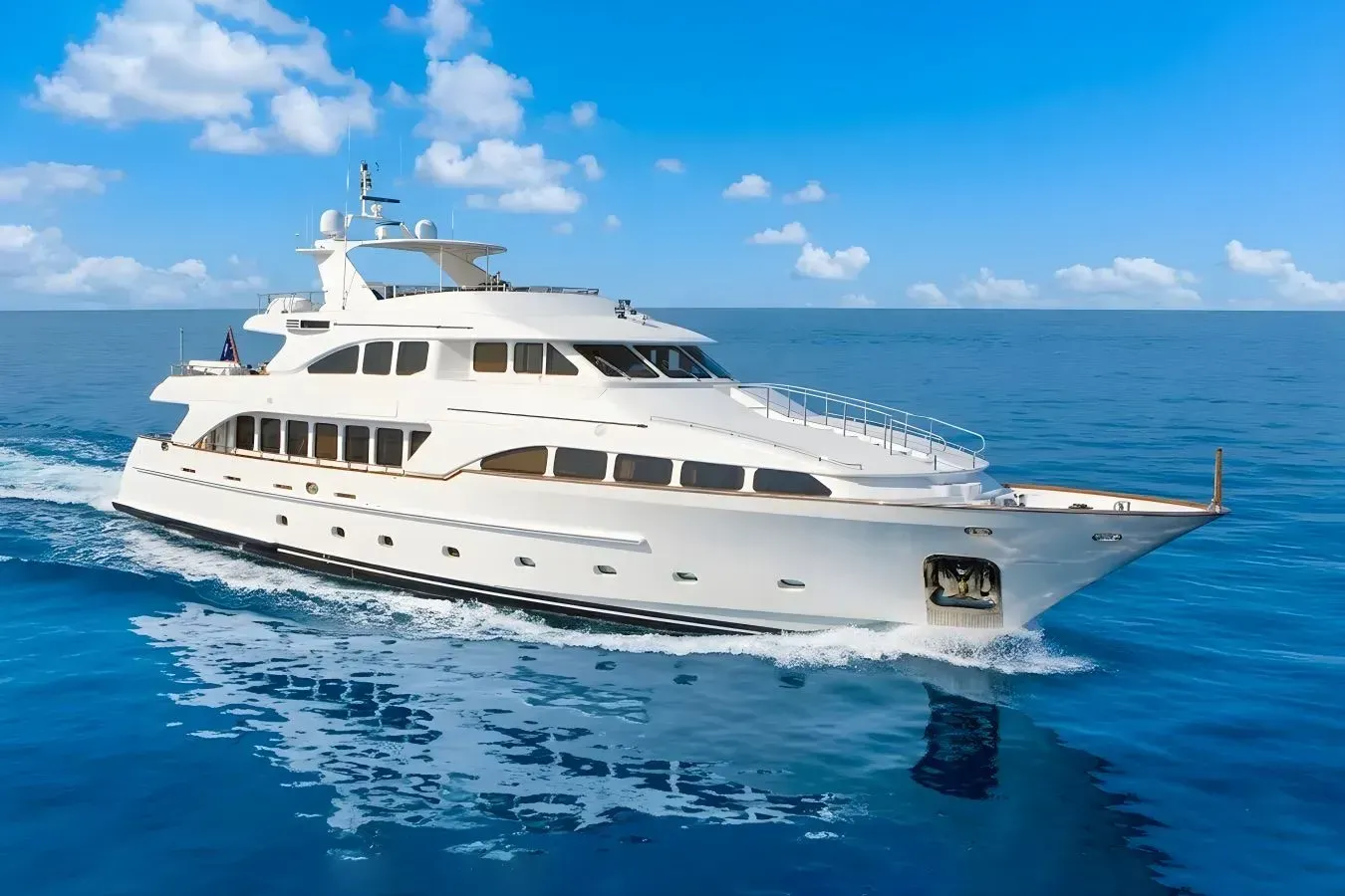 Black Rose yacht, a 114 ft Benetti Yachts luxury superyacht underway, 34.95 meters, built in 2003.