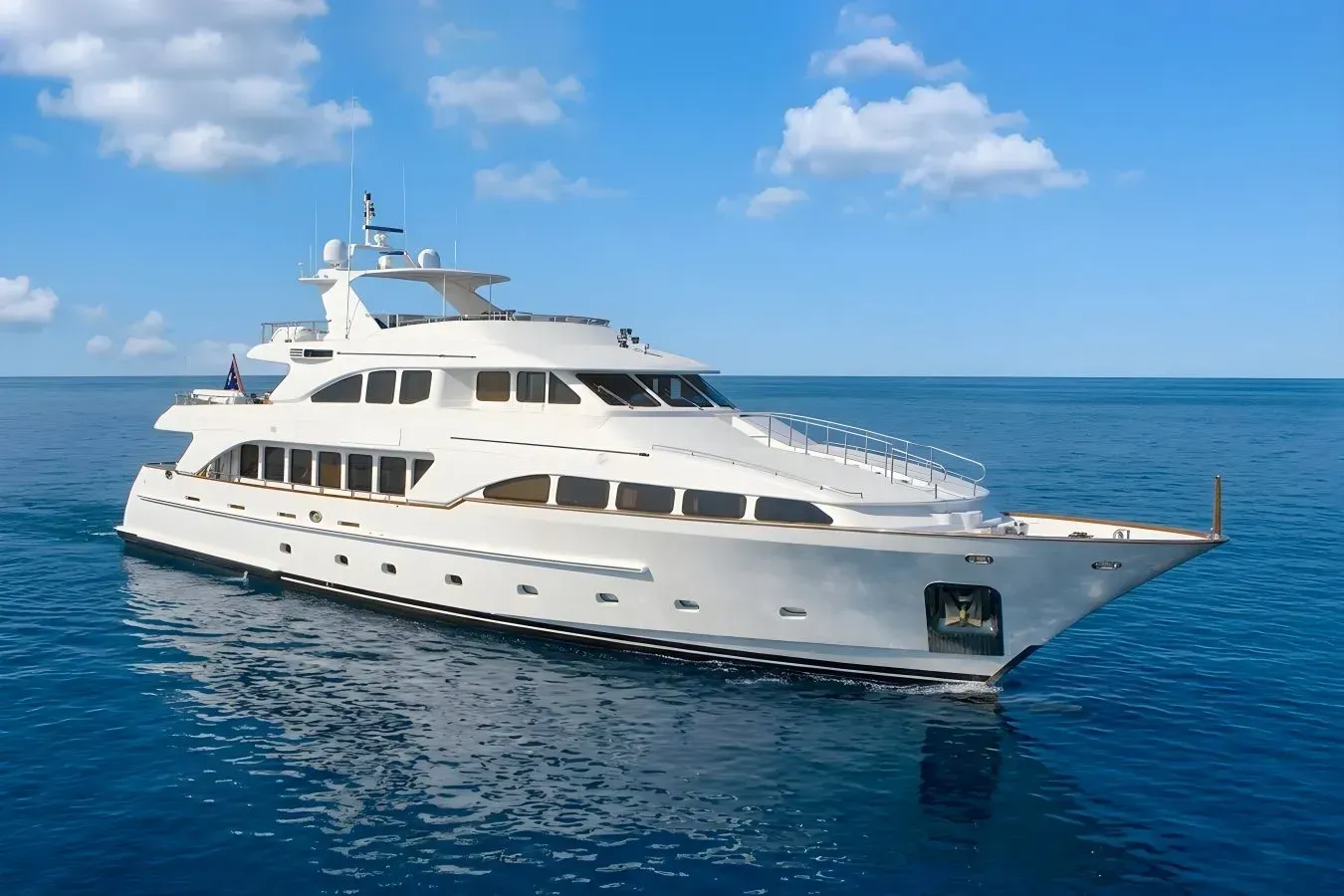 Blind Date Too yacht, a 114 ft Benetti Yachts luxury superyacht underway, 34.95 meters, built in 2003, 2011.