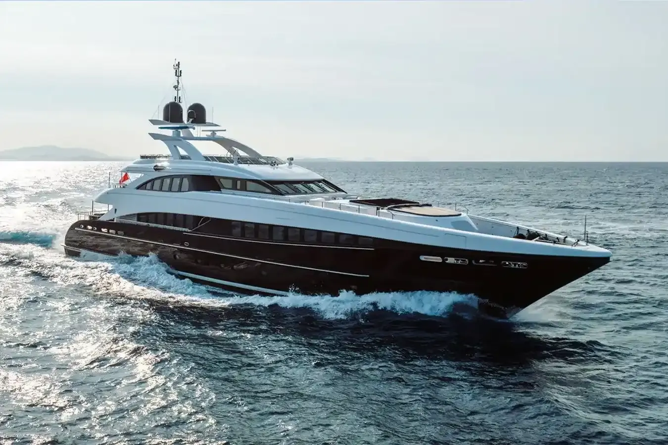 Bliss yacht, a 144 ft Heesen luxury superyacht underway, 44.17 meters, built in 2007, 2024.