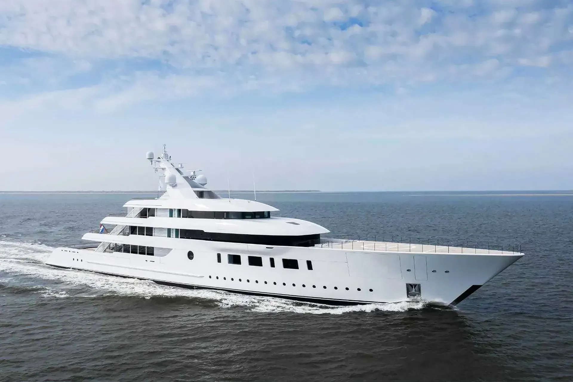 Bliss yacht, a 310 ft Feadship luxury superyacht underway, 94.75 meters, built in 2021.