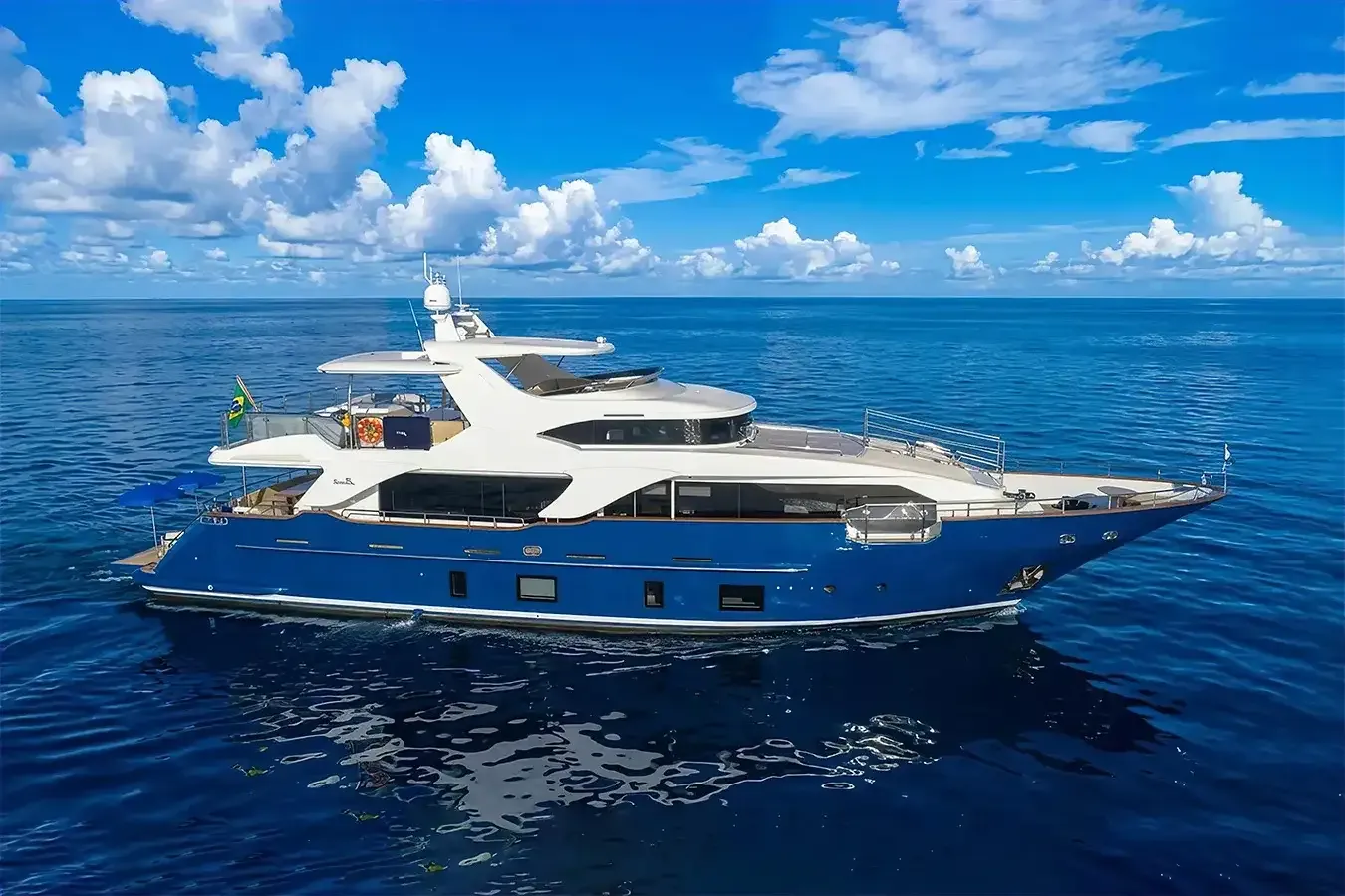 Blue Bay yacht, a 93 ft Benetti Yachts luxury superyacht underway, 28.5 meters, built in 2012.