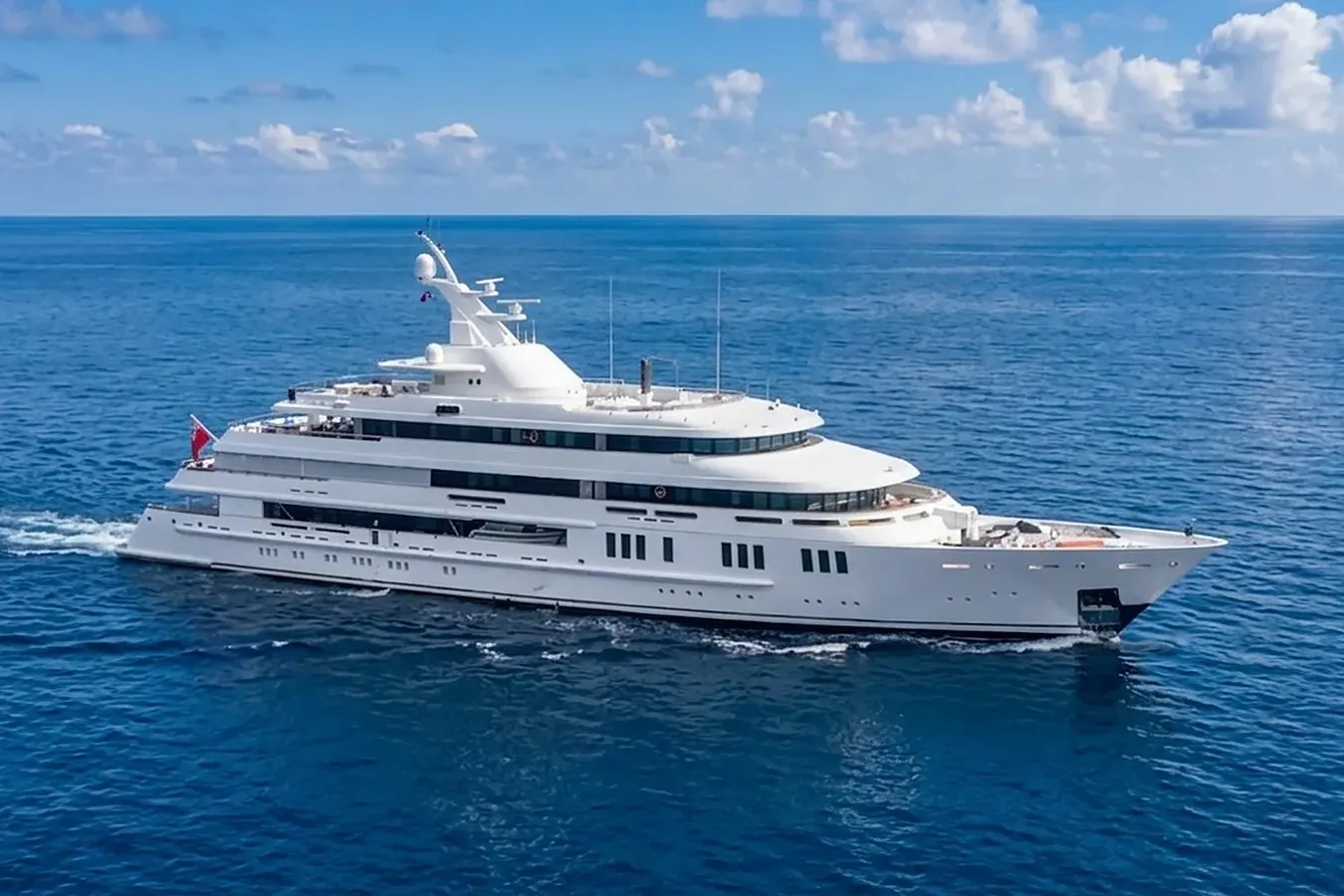 Boadicea yacht, a 251 ft Amels luxury superyacht underway, 76.6 meters, built in 1999, 2026.