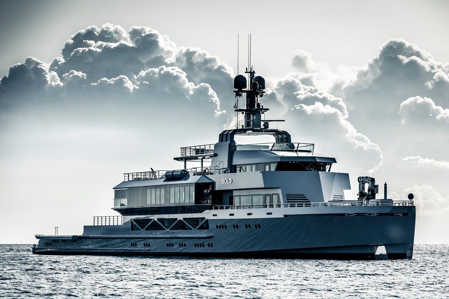 Bold 279 ft yacht (85m) Silver Yachts yachts. Photos, video, location, helipad. One of twelve best superyachts.