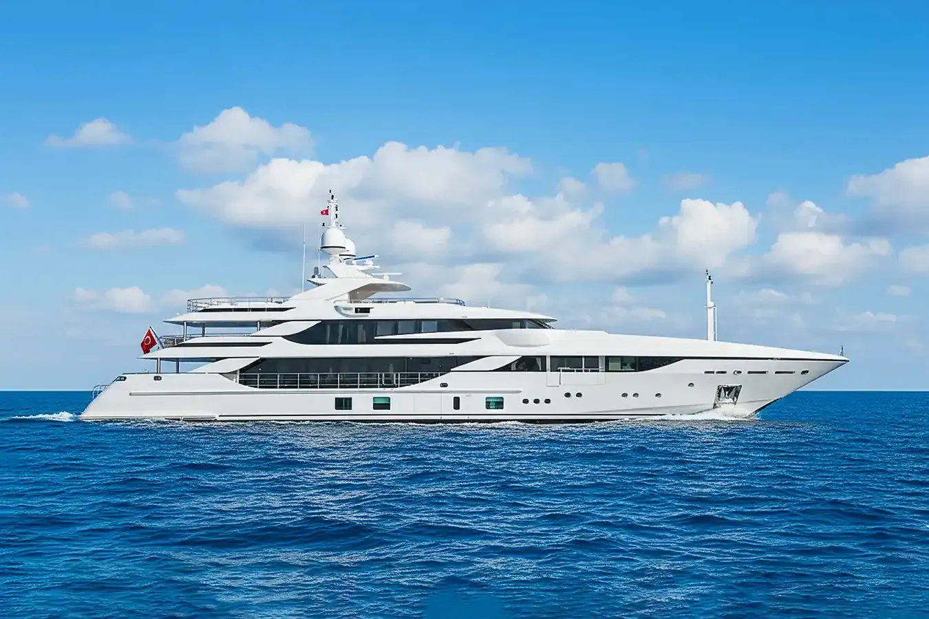 Bombay yacht, a 163 ft Benetti Yachts luxury superyacht underway, 49.92 meters, built in 2016, 2023.