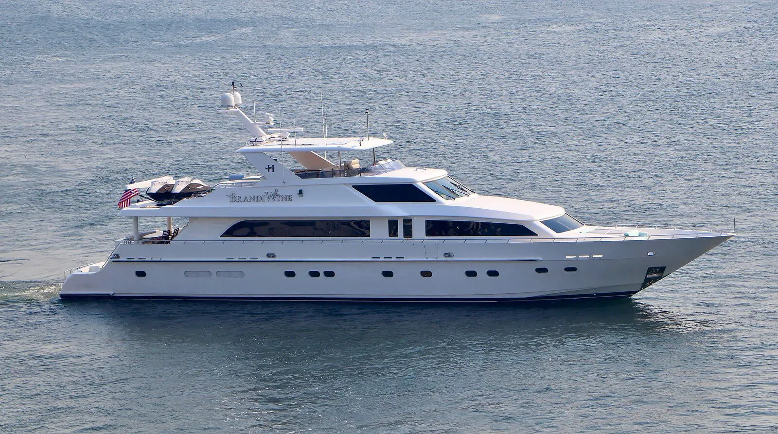 Brandi Wine yacht, a 114 ft Hargrave luxury superyacht underway, 34.75 meters, built in 2008, 2020.