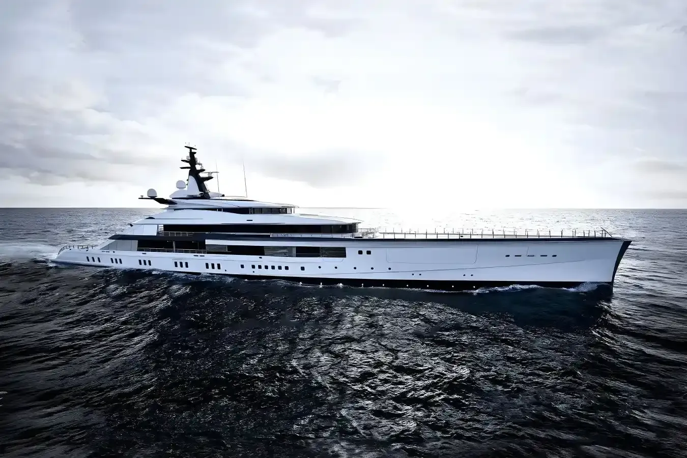 Bravo Eugenia yacht, a 357 ft Oceanco luxury superyacht underway, 109 meters, built in 2018.