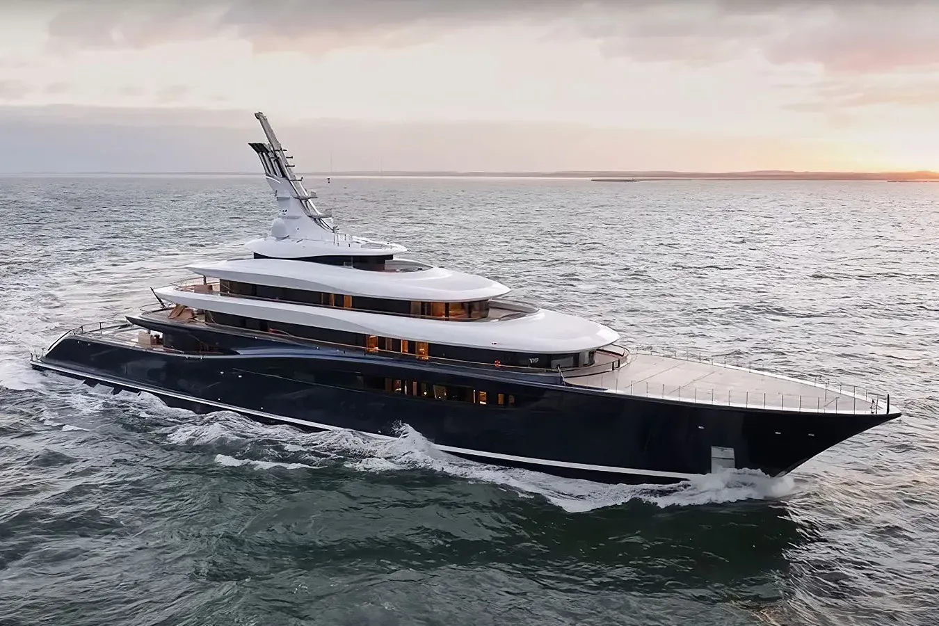 Breakthrough yacht, a 389 ft Feadship luxury superyacht underway, 118.8 meters, built in 2025.