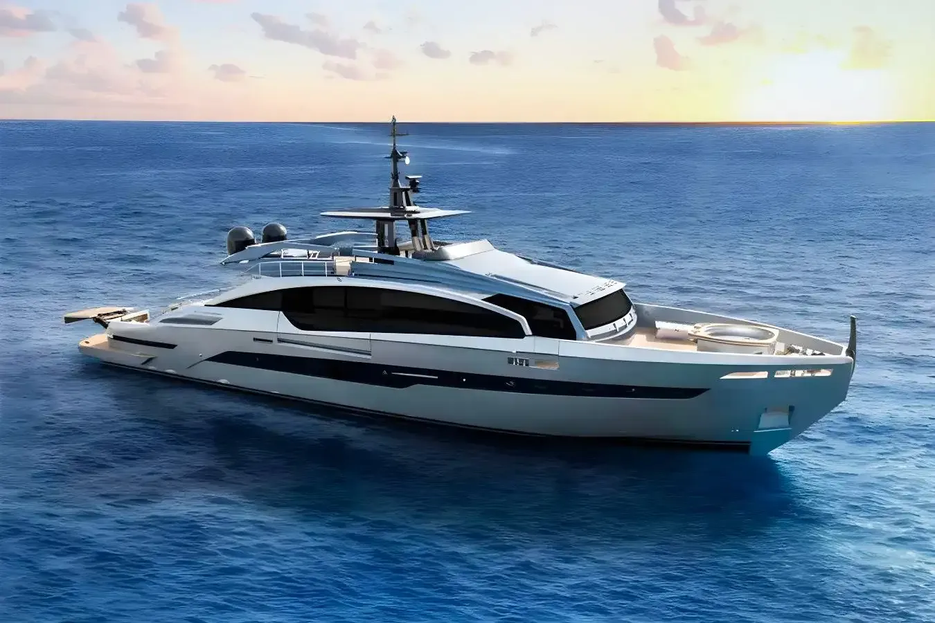 Byeee... yacht, a 115 ft Pershing luxury superyacht underway, 35.24 meters, built in 2024.