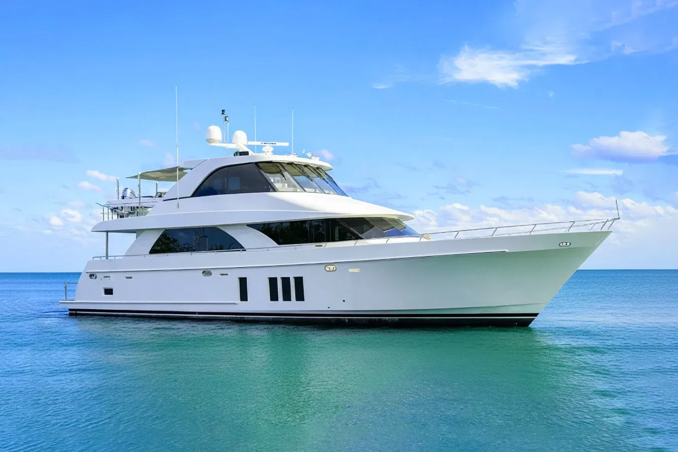 C-Jewel yacht, a 79 ft Ocean Alexander luxury superyacht underway, 24.25 meters, built in 2012.