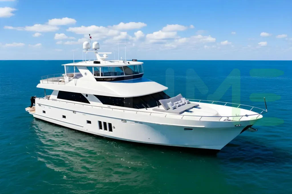 White Calypso yacht for sale and price, showing the details and features of the interior and exterior available for purchase from LIME Yachts and Brokerage located in Fort Lauderdale Florida.
