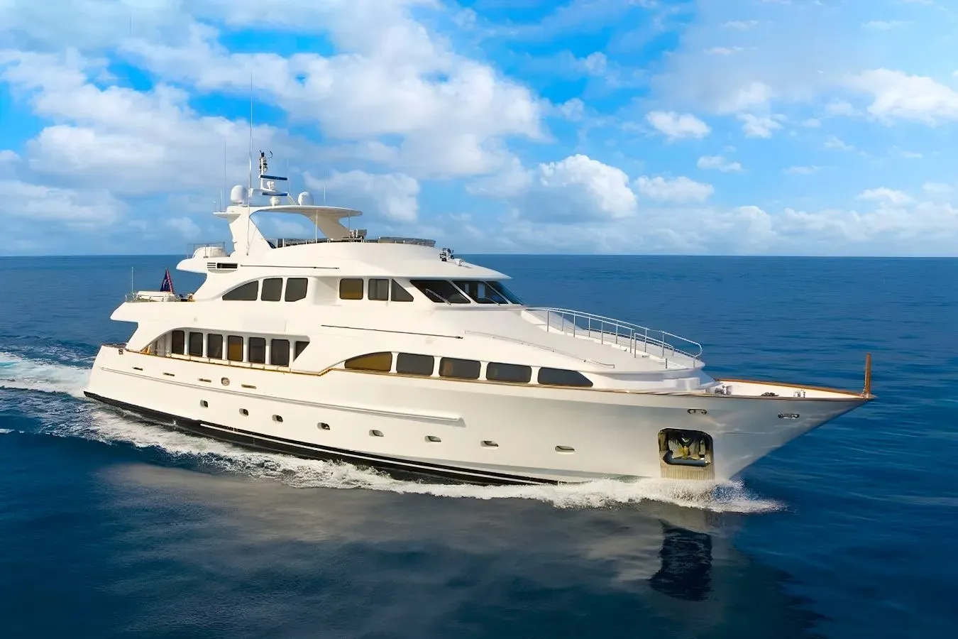 Camarina Royale yacht, a 114 ft Benetti Yachts luxury superyacht underway, 34.95 meters, built in 2001, 2012.