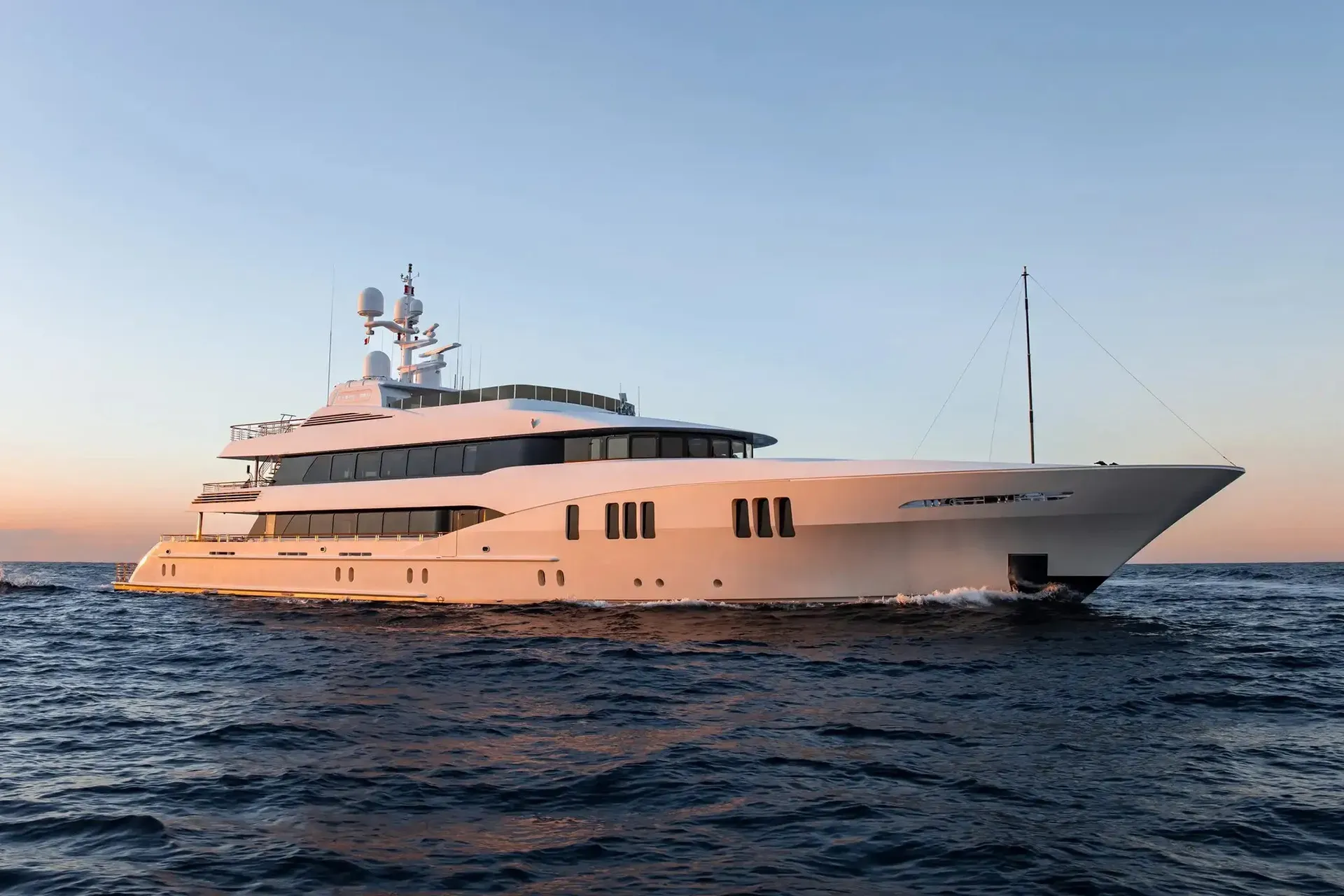 Carpe Diem yacht, a 191 ft Trinity luxury superyacht underway, 58.22 meters, built in 2011, 2024.