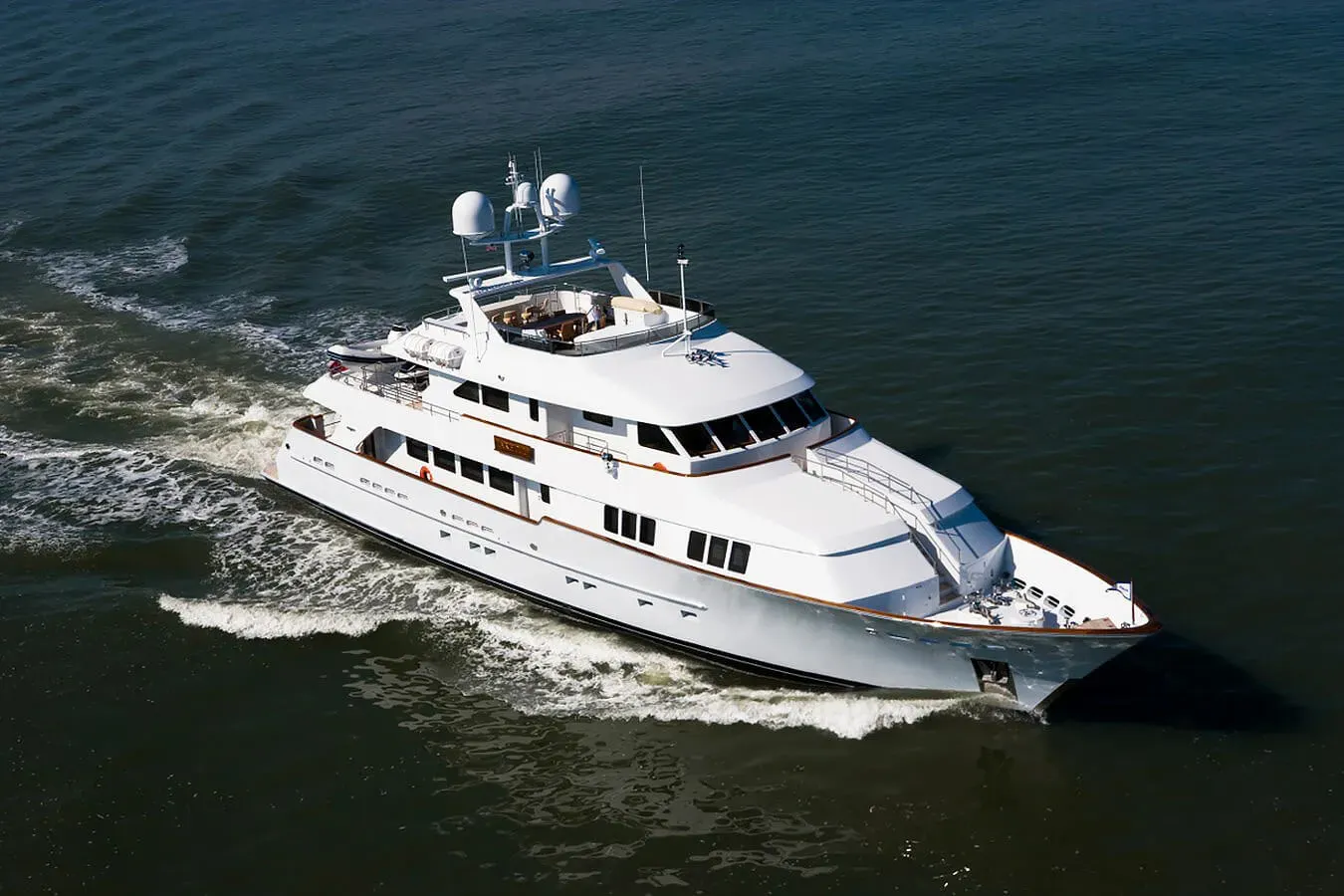 Casual Water II yacht, a 126 ft Burger luxury superyacht underway, 38.61 meters, built in 2007, 2024.