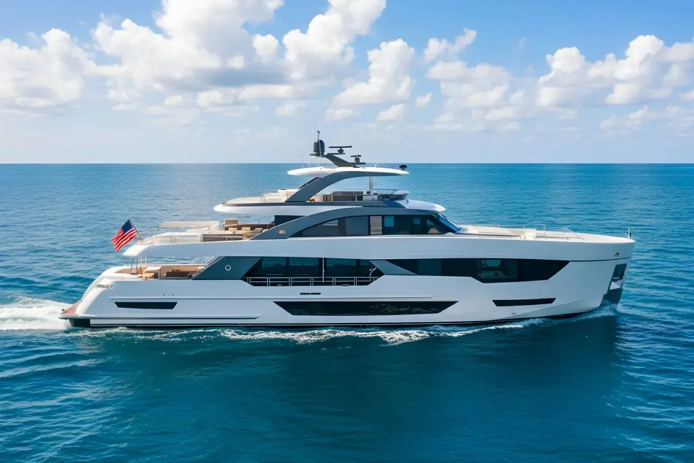 Catalina yacht, a 116 ft Ocean Alexander luxury superyacht underway, 35.6 meters, built in 2024.