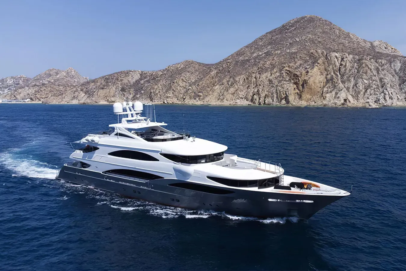 Champagne Seas yacht, a 164 ft Trinity luxury superyacht underway, 49.99 meters, built in 2012, 2026.
