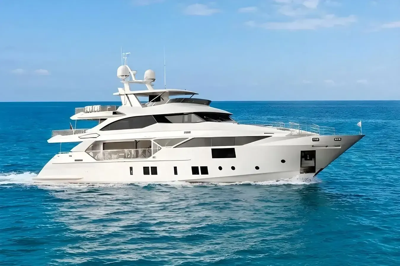 Charade yacht, a 125 ft Benetti Yachts luxury superyacht underway, 38.1 meters, built in 2018.