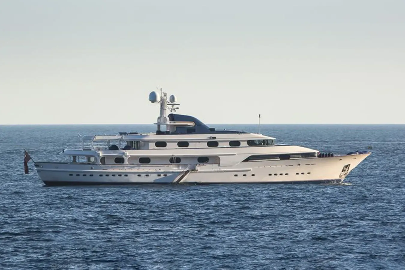 Cleopatra yacht, a 187 ft Amels luxury superyacht underway, 57 meters, built in 1985.