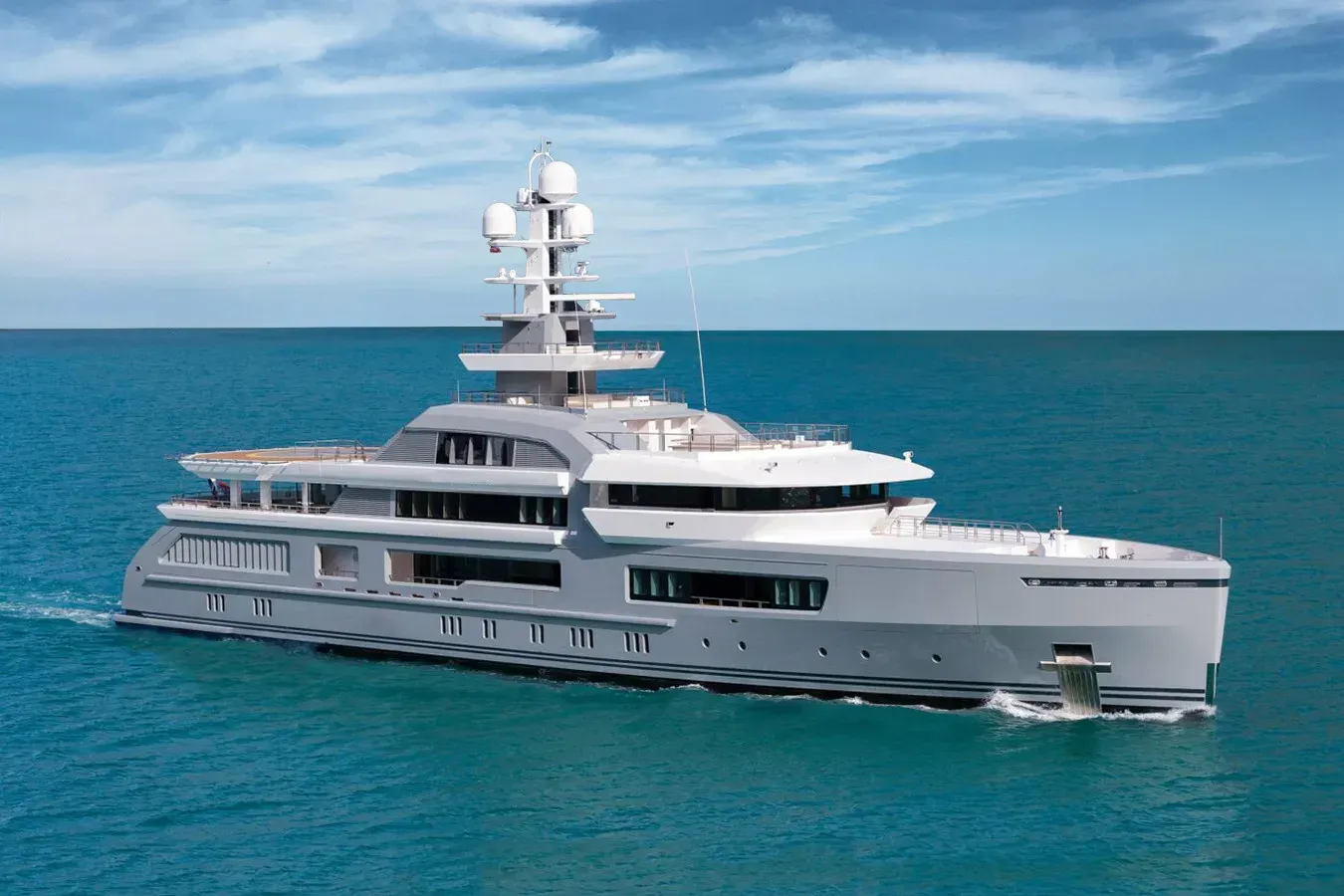 Cloudbreak yacht, a 247 ft Abeking - A&R luxury superyacht underway, 75.28 meters, built in 2016.