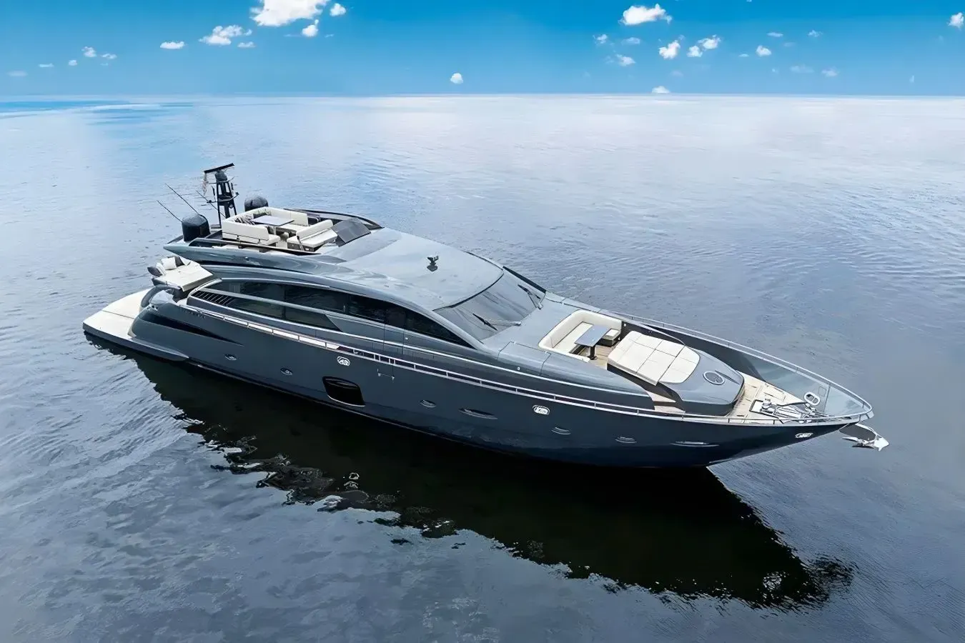 Coal Blooded yacht, a 92 ft Pershing luxury superyacht underway, 28.04 meters, built in 2014, 2023.