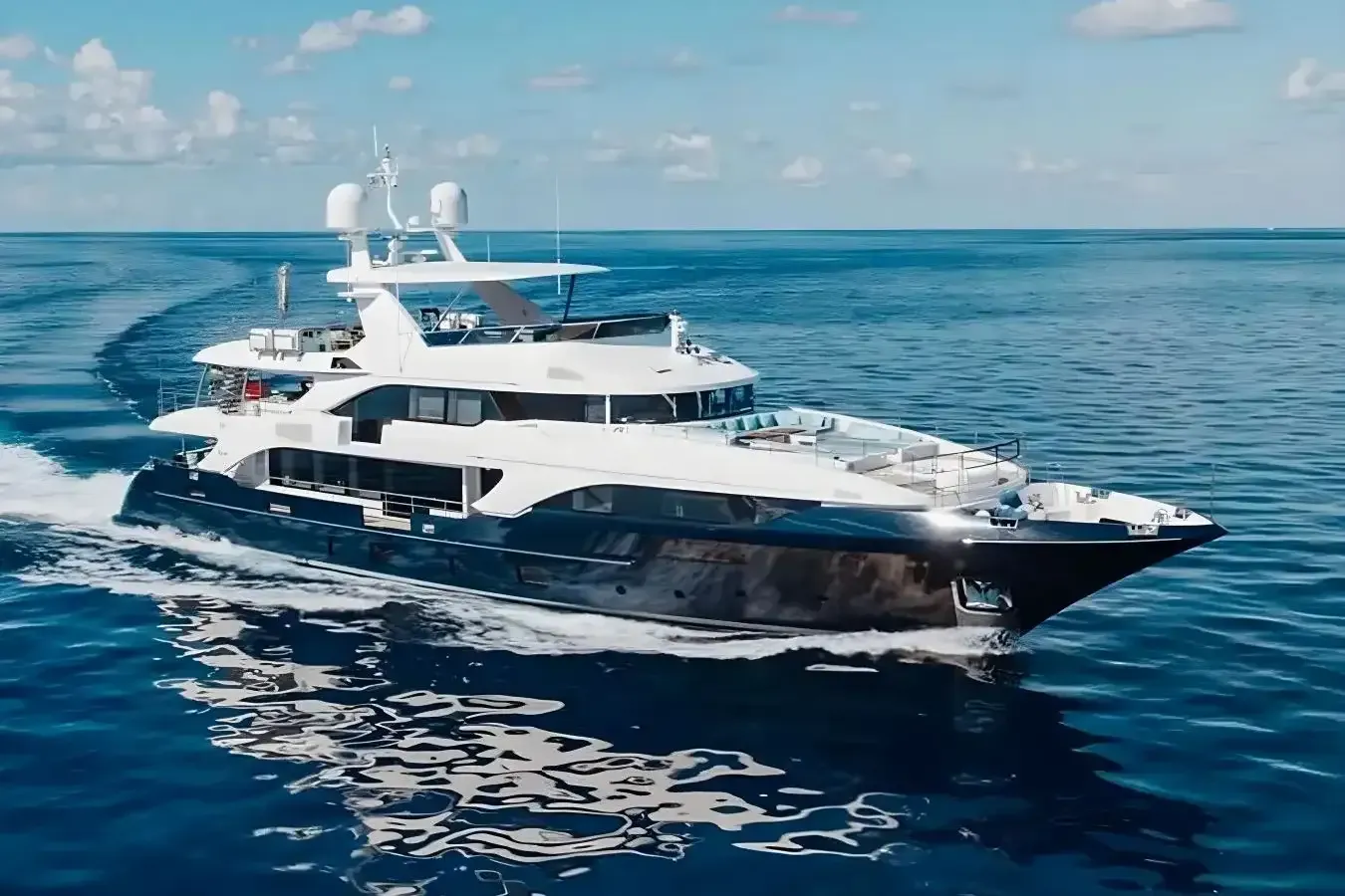 Cofina yacht, a 132 ft Benetti Yachts luxury superyacht underway, 40.24 meters, built in 2016, 2023.