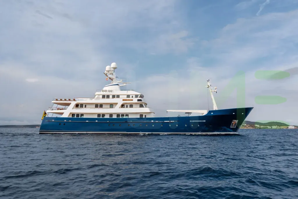 White Cosmoledo yacht - 2026 guide with the owner of the world's 507th largest yacht, the 3rd largest yacht built by superyacht builder Royal Denship A/S, based in Denmark.
