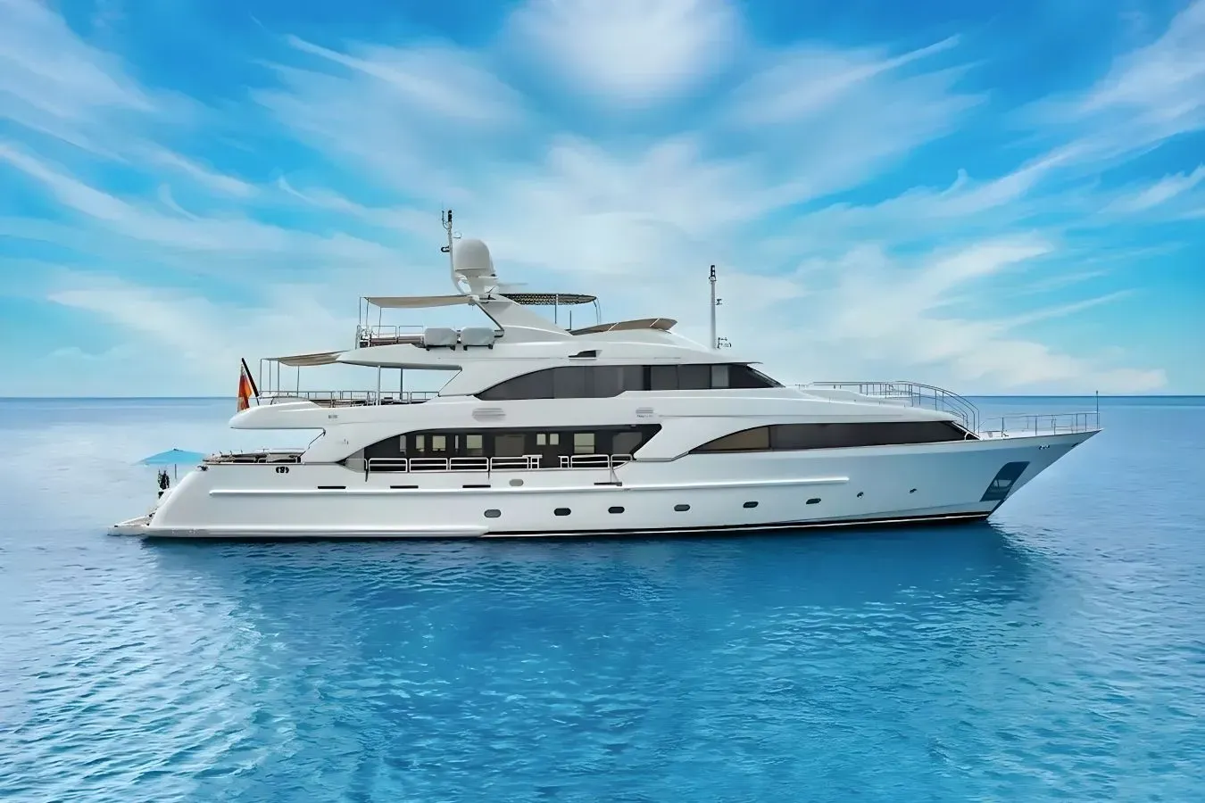 Cristobal yacht, a 120 ft Benetti luxury superyacht underway, 36.58 meters, built in 2007, 2018.