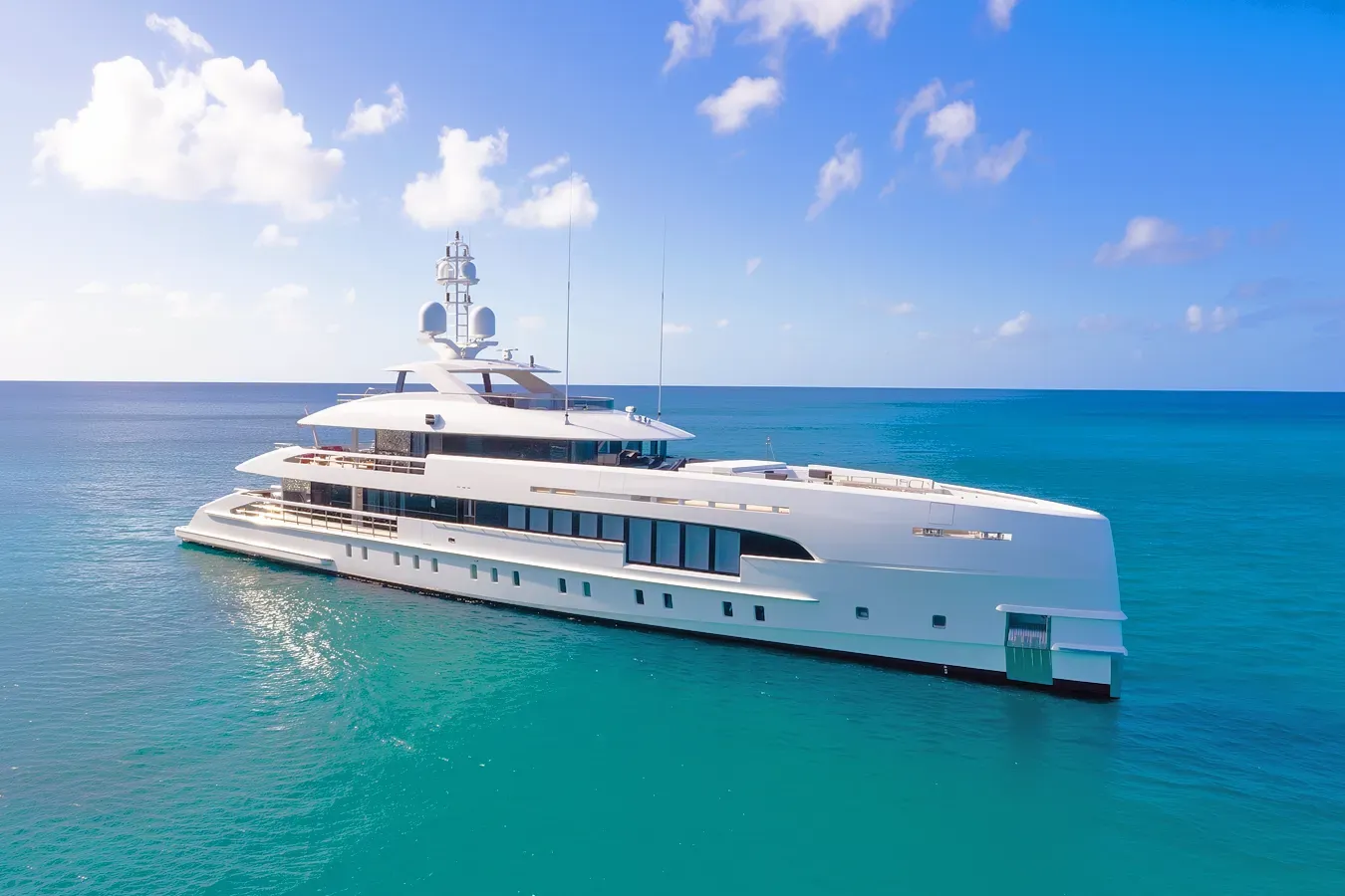 Danica yacht, a 163 ft Heesen luxury superyacht underway, 49.8 meters, built in 2020.
