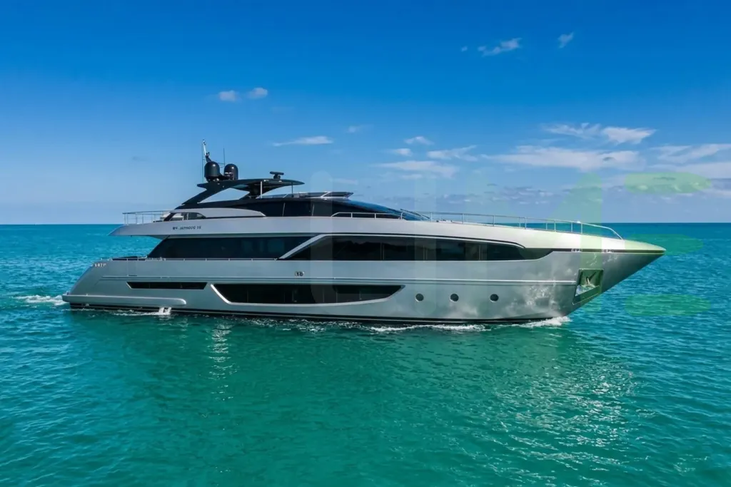White Dark Horse yacht - 98' (29m) Riva offered by LIME Yachts and Brokerage of Ft Lauderdale, Florida.
