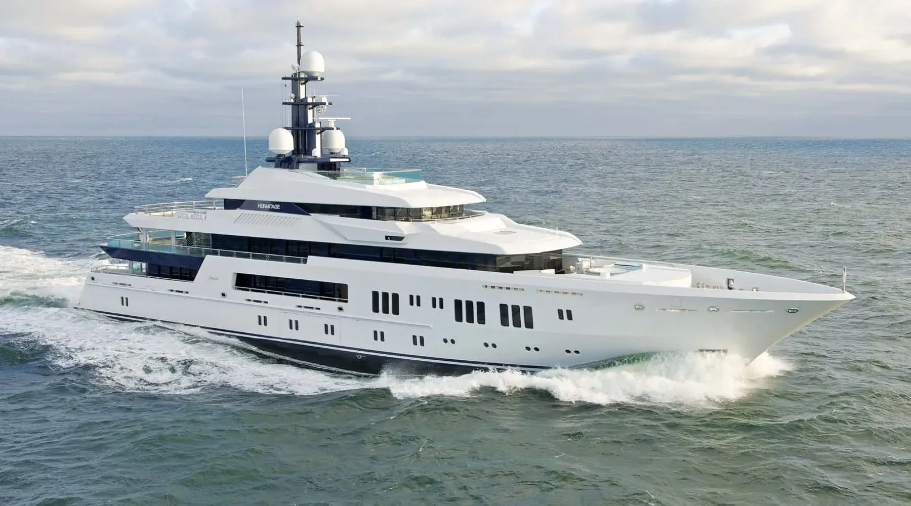 Deep Breath yacht, a 224 ft Lürssen luxury superyacht underway, 68.5 meters, built in 2011.