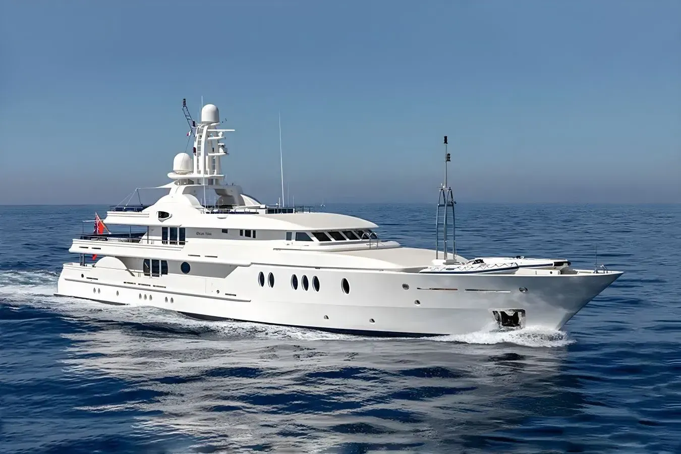 Deja Too yacht, a 170 ft Amels luxury superyacht underway, 52 meters, built in 2003, 2018.