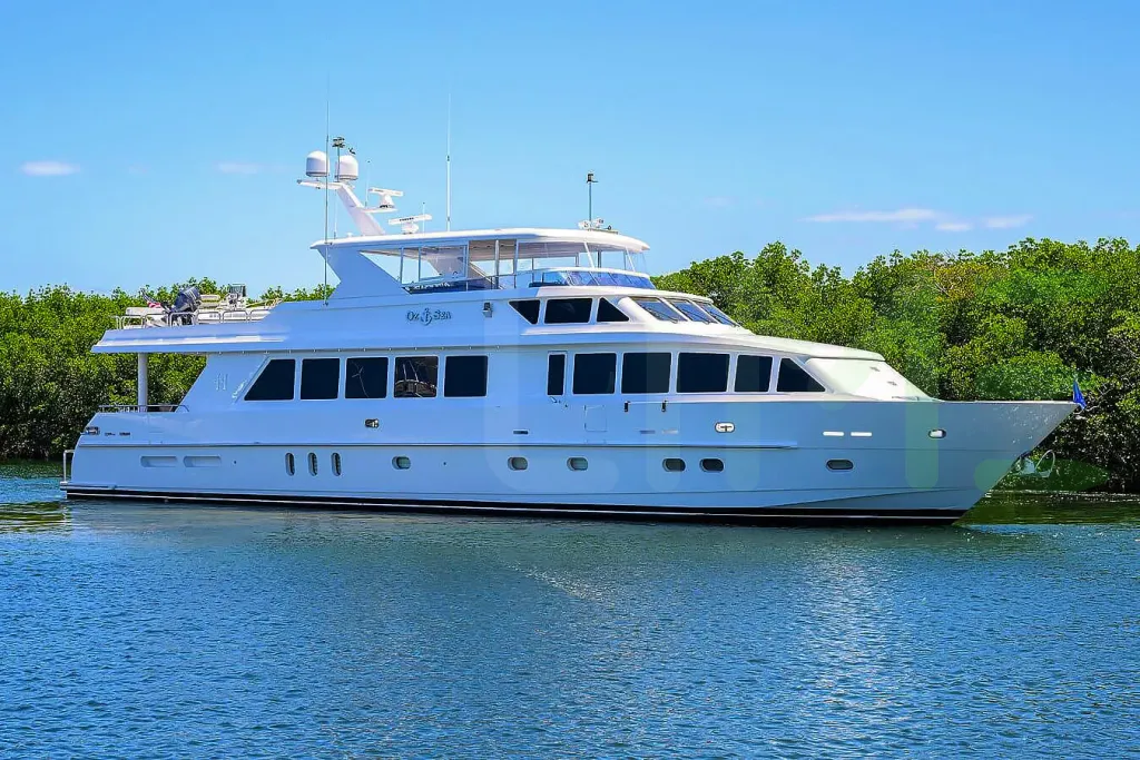 White Done Deal yacht for sale and price, showing the details and features of the interior and exterior available for purchase from LIME Yachts and Brokerage located in Fort Lauderdale Florida.