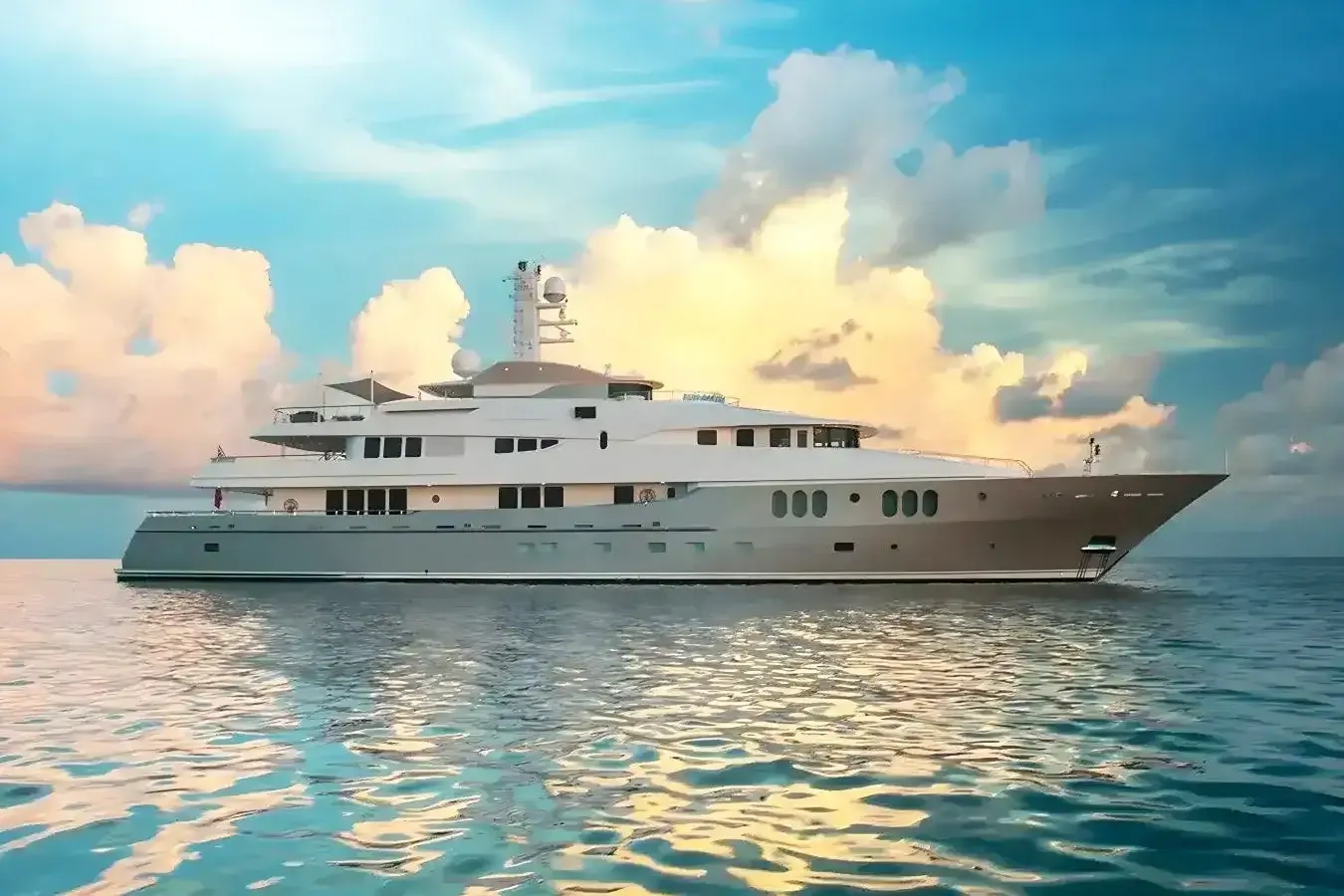 Dream yacht, a 196 ft Abeking - A&R luxury superyacht underway, 60 meters, built in 2001, 2023.