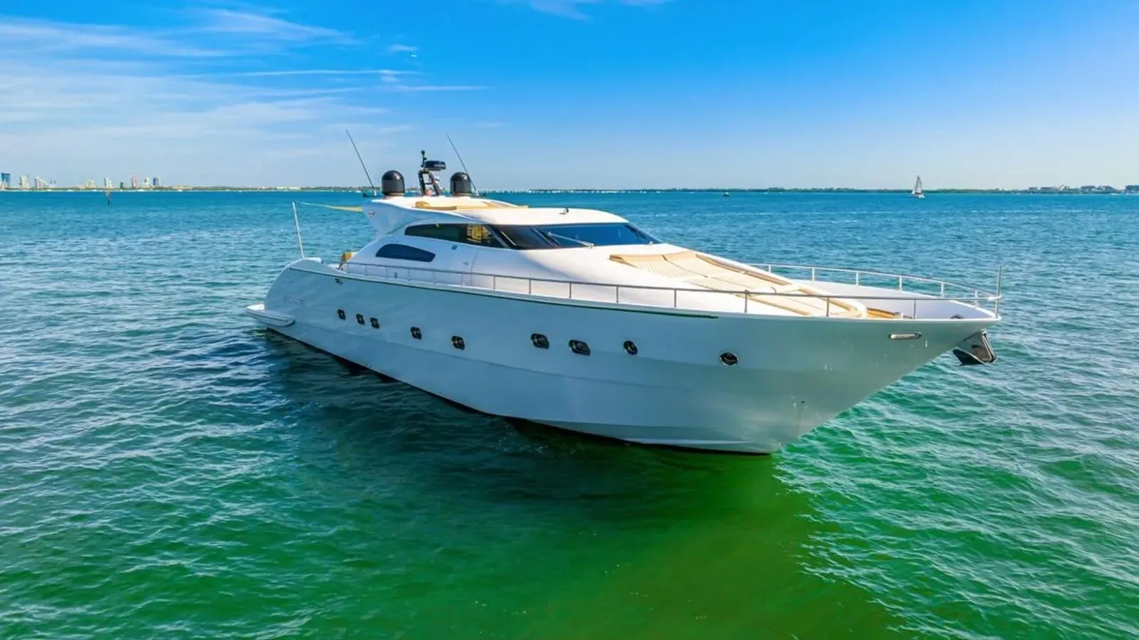 Dream On yacht, a 89 ft Tecnomar luxury superyacht underway, 27.4 meters, built in 2007, 2012.