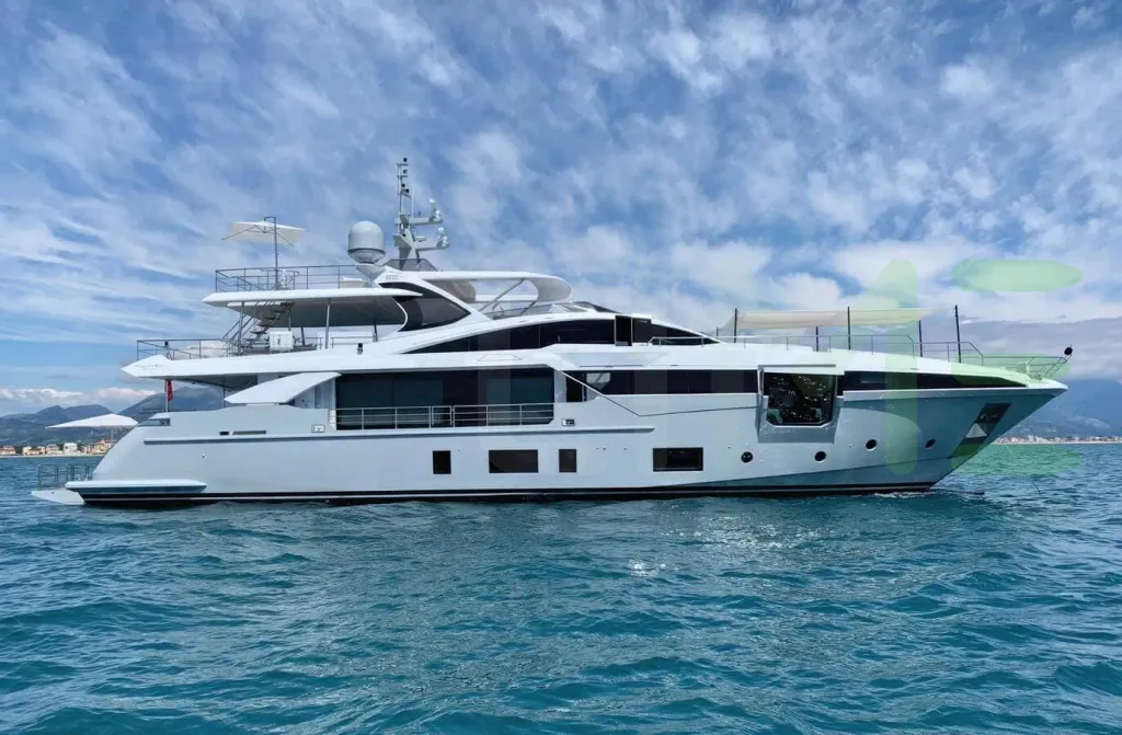 White Eclipse yacht for sale and price, showing the details and features of the interior and exterior available for purchase from LIME Yachts and Brokerage located in Fort Lauderdale Florida.