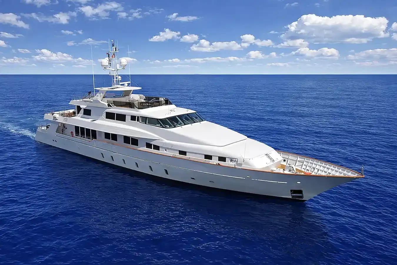 Ego yacht, a 162 ft Benetti Yachts luxury superyacht underway, 49.5 meters, built in 1987, 2019.